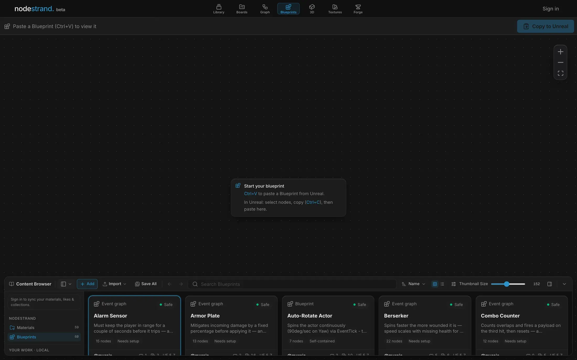 NodeStrand Blueprints: Paste a Blueprint, read it, copy it back.