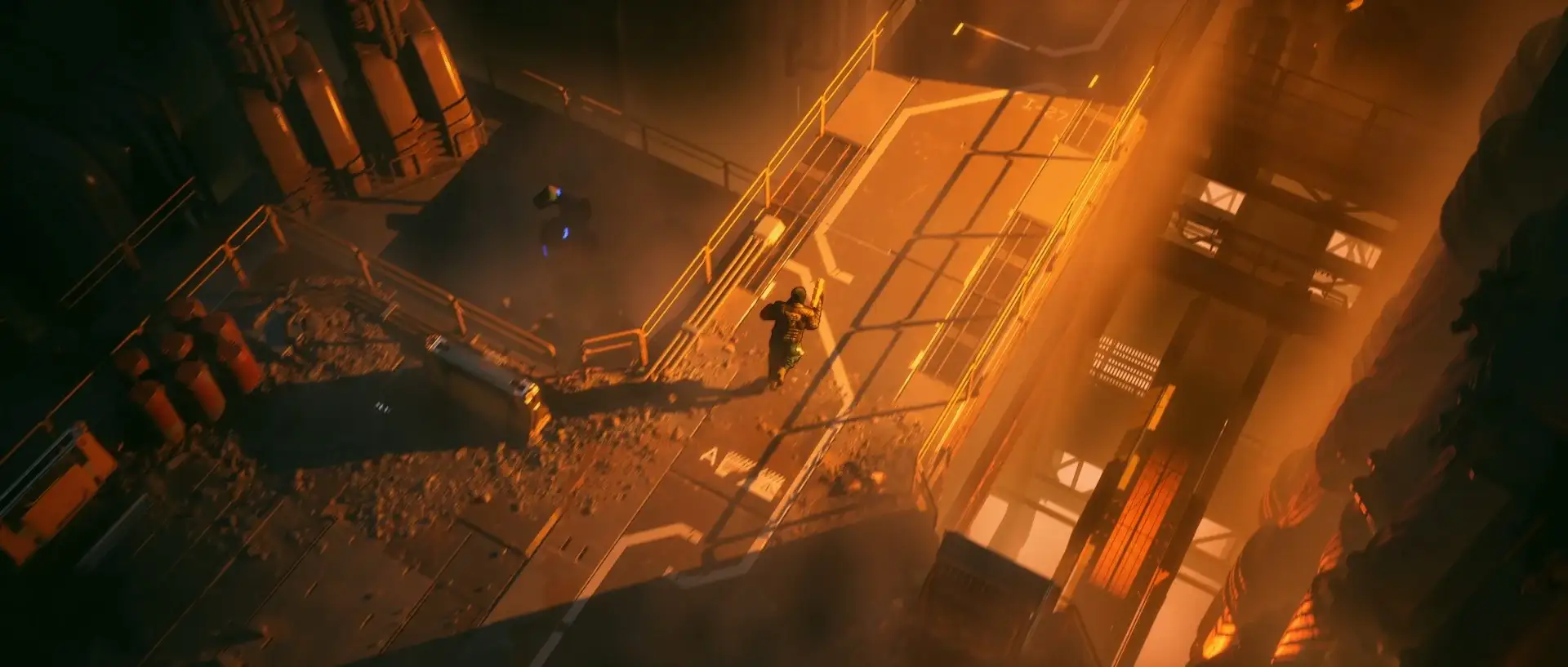 Ruiner 2 - industrial environment with warm lighting