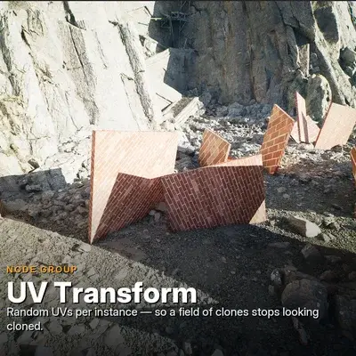 NodeStrand material: UV Transform node group