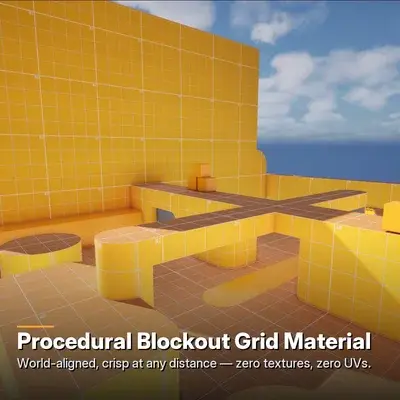 NodeStrand material: Procedural Blockout Grid material